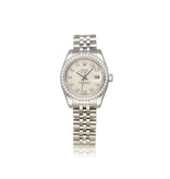 Rolex Lady-Datejust 26 NEW ROLEX SERVICE - 2012 box + papers | steel - white gold diamond silver