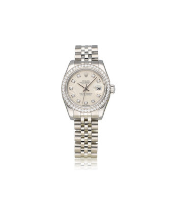Rolex Lady-Datejust 26 NEW ROLEX SERVICE - 2012 box + papers | steel - white gold diamond silver