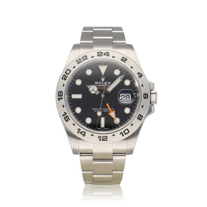 Explorer II  42 NEW ROLEX SERVICE - steel black - orange steel Oyster