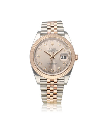 Rolex Datejust 41 NEW ROLEX SERVICE - 2017 box + papers | steel - rose gold sundust diamond Jubi