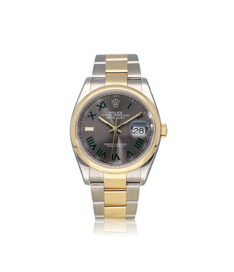 Rolex Datejust 36 2021 box + papers | steel - yellow gold slate roman Oyster Wimbledon