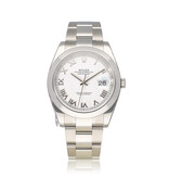 Rolex Datejust 41 steel white domed Oyster 2020 box + papers