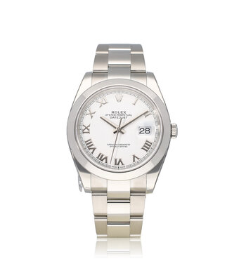 Rolex Datejust 41 steel white domed Oyster 2020 box + papers