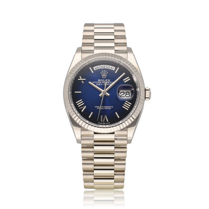Day-Date 36 blue ombre / vignette diamond President 2025 box + papers