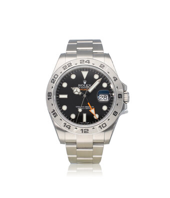 Rolex Explorer II  42 NEW ROLEX SERVICE - 2017 B+P | steel black - orange steel Oyster