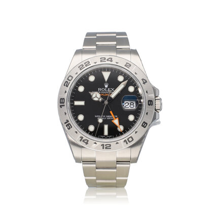 Explorer II  42 NEW ROLEX SERVICE - 2017 B+P | steel black - orange steel Oyster