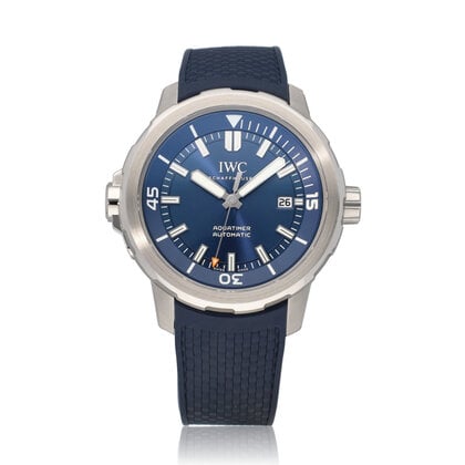 Aquatimer Automatic 42 NEW IWC SERVICE - 2025 B+P | steel blue rubber