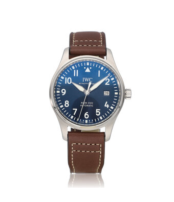 IWC Pilot's Watch  40 NEW IWC STRAP -  2017 box + papers | steel blue
