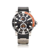 Ulysse Nardin Marine Diver 44 titanium black - orange rubber strap 2012 B+P