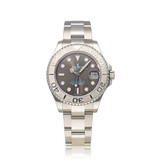 Rolex Yacht-master 37 NEW ROLEX SERVICE -  2020 B+P | steel - platinum slate / grey midsize