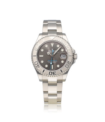 Rolex Yacht-master 37 NEW ROLEX SERVICE -  2020 B+P | steel - platinum slate / grey midsize