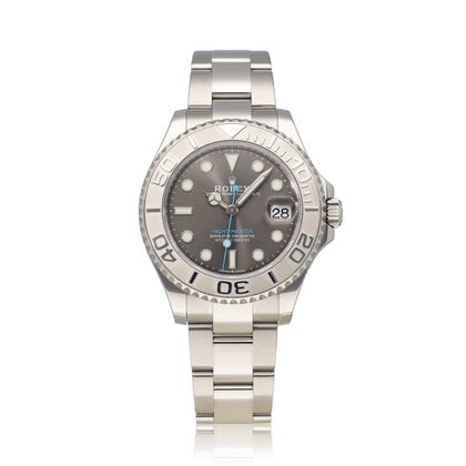 Yacht-master 37 NEW ROLEX SERVICE -  2020 B+P | steel - platinum slate / grey midsize