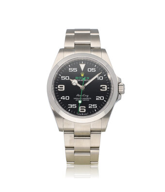 Rolex Air-king 40 NEW ROLEX SERVICE - 2024 + papers | steel black domed Oyster