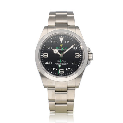 Air-king 40 NEW ROLEX SERVICE - 2024 + papers | steel black domed Oyster