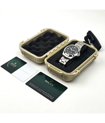 Rolex Air-king 40 NEW ROLEX SERVICE - 2024 + papers | steel black domed Oyster