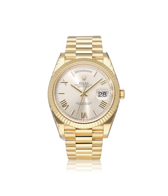 Rolex Day-Date 40 NEW ROLEX SERVICE - 2019 box + papers | yellow gold silver President