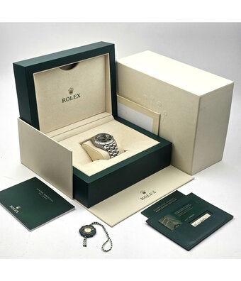 Rolex Day-Date 40 - 2023 box + papers | white gold President green / olive / money