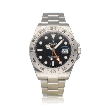 Explorer II  42 NEW ROLEX SERVICE - 2021 B+P | steel black orange