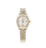Rolex Lady-Datejust 26 NEW ROLEX SERVICE - 1999 | steel - gold rare white Onyx 6-9 diamond Jubil