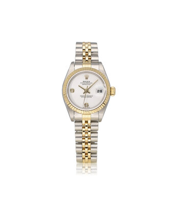 Rolex Lady-Datejust 26 NEW ROLEX SERVICE - 1999 | steel - gold rare white Onyx 6-9 diamond Jubil