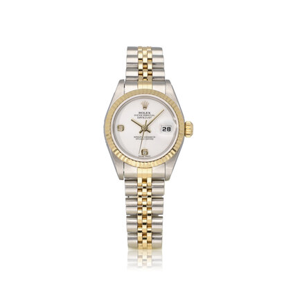 Lady-Datejust 26 NEW ROLEX SERVICE - 1999 | steel - gold rare white Onyx 6-9 diamond Jubil