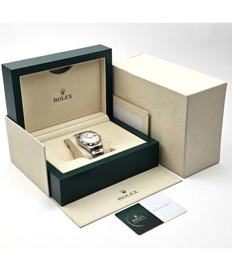 Rolex Day-Date  NEW ROLEX SERVICE | white gold factory diamond silver Jubilee - Oyster + box