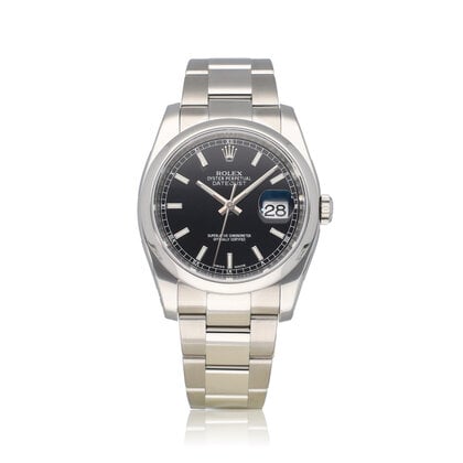 Datejust 36 steel black roulette / red date domed Oyster 2012 + papers