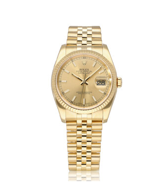 Rolex Datejust  yellow gold champagne 2010 box + papers