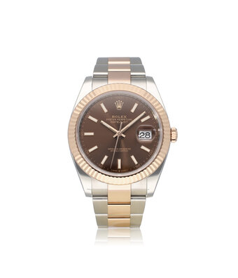 Rolex Datejust 41 2020 box + papers | steel - rose gold choco - brown Oyster