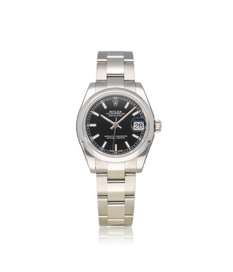 Rolex Datejust 31 NEW ROLEX SERVICE - 2020 B+P | steel black index Oyster