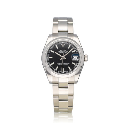 Datejust 31 NEW ROLEX SERVICE - 2020 B+P | steel black index Oyster