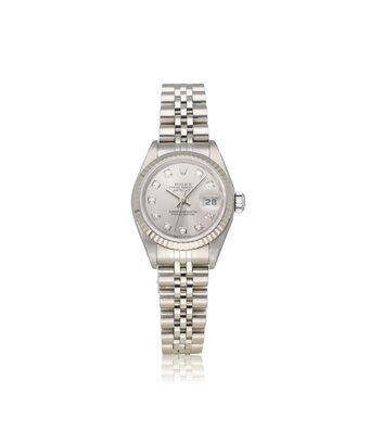 Rolex Lady-Datejust 26 NEW ROLEX SERVICE - 2004 B+P | steel silver diamond Jubilee