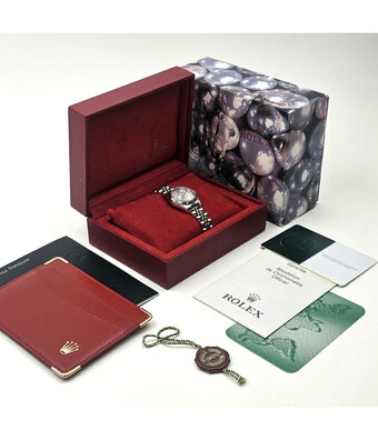 Rolex Lady-Datejust 26 NEW ROLEX SERVICE - 2004 B+P | steel silver diamond Jubilee
