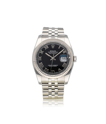 Rolex Datejust 36 NEW ROLEX SERVICE | steel - white gold black roman Jubilee