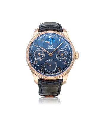 IWC Portugieser Perpetual Calendar 44 NEW IWC SERVICE incl. STRAP - 2020 B+P | rose gold blue