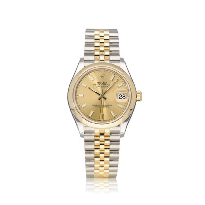 Datejust 31 NEW ROLEX SERVICE - 2024 B+P | steel - gold champagne domed Jubilee