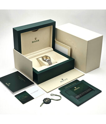 Rolex Datejust 31 NEW ROLEX SERVICE - 2024 B+P | steel - gold champagne domed Jubilee