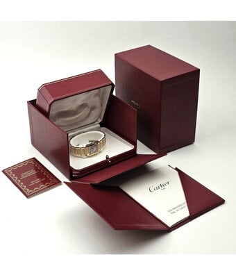 Cartier Tank Française 25 - 1996 box + papers | SM - small - yellow gold - silver roman
