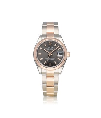 Rolex Datejust 31 - 2025 box + papers | steel - rose gold slate - grey domed Oyster