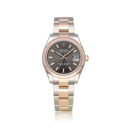 Datejust 31 - 2025 box + papers | steel - rose gold slate - grey domed Oyster