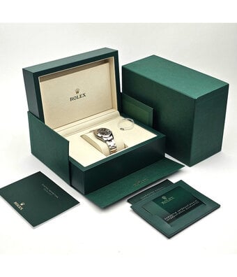 Rolex Datejust 31 - 2025 box + papers | steel - rose gold slate - grey domed Oyster