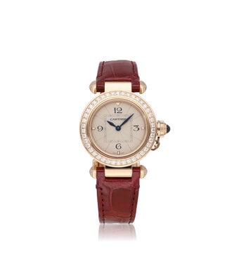 Cartier Pasha de Cartier  30 - 2024 box + papers | rose gold burgundy - factory diamond bezel
