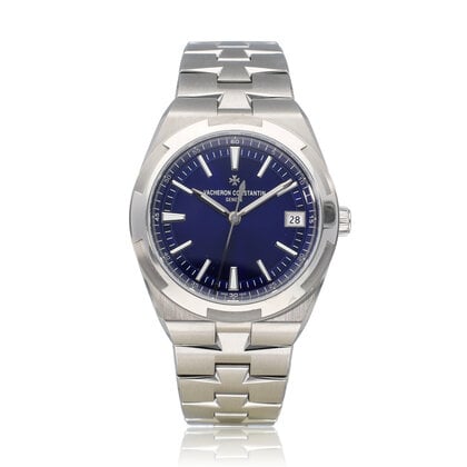 Overseas Self-Winding 41 - 2025 box + papers | steel blue + VC rubber and leather strap