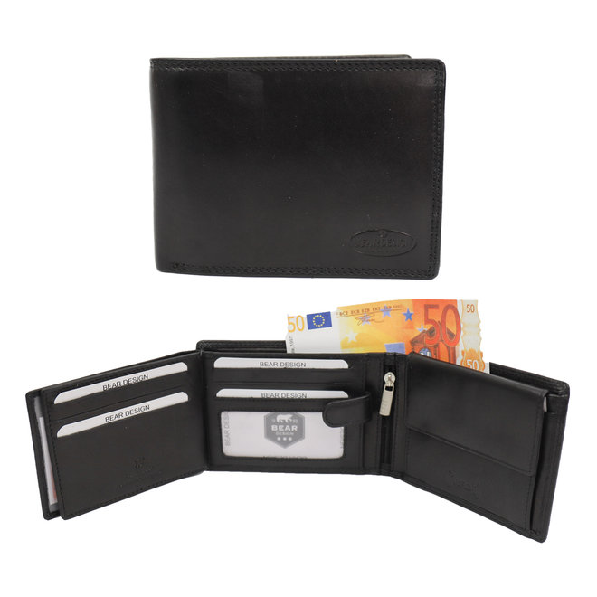 Große Brieftasche - Schwarz RO2689 Geldbörse für Herren