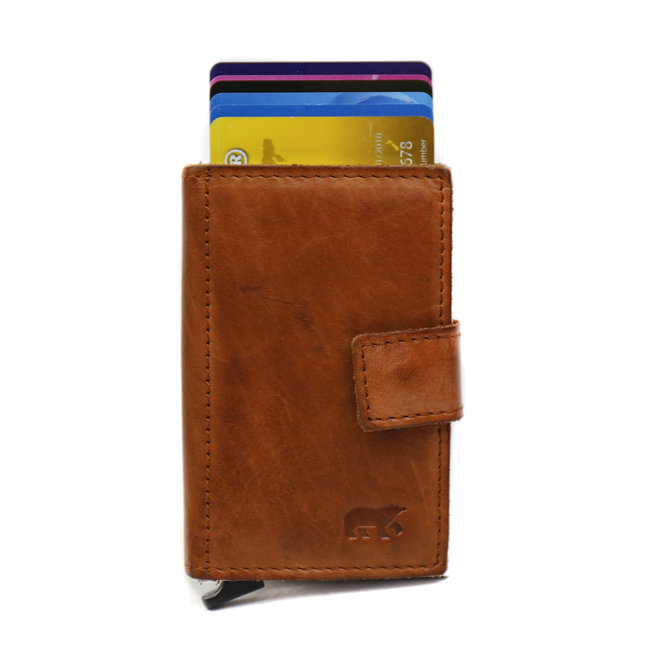 CL15254 Mini Portemonnaie RFID - Cognac Figuretta