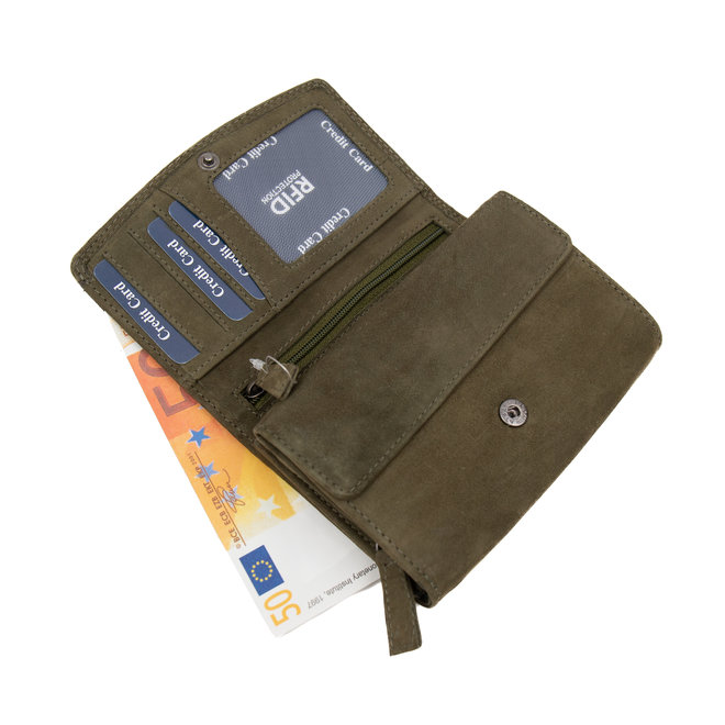 Geldbörse mit Überschlag 'Mardi' Grün - SL 3901