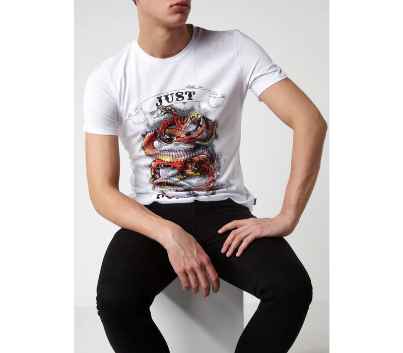 T-shirt met logoprint en slang