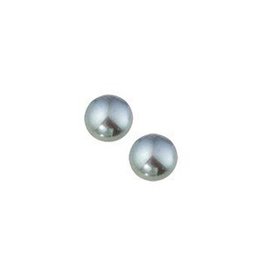 Zilveren oorknoppen - Zoetwaterparels - Gerhodineerd - 5 mm