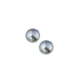 Zilveren oorknoppen - Zoetwaterparels - Gerhodineerd - 5 mm