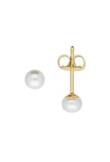 Gouden oorknoppen - 14 karaats - Zoetwaterparels - Button - 4 mm